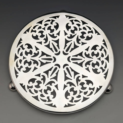 1920年左右英國古董銀盤茶壺杯墊